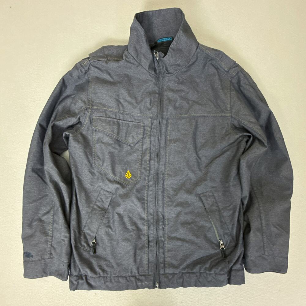 Volcom Snow Men’s Medium M Gray Ski Snowboard Jacket Full Zip Lined Pockets